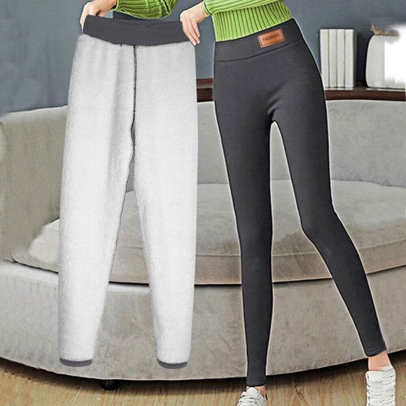 Women Winter Warm Sherpa Fleece Lined Leggings Thick Cashmere Thermal Pant - Picture 10 of 12
